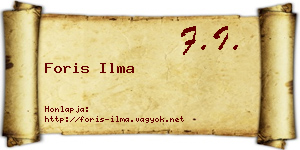 Foris Ilma névjegykártya